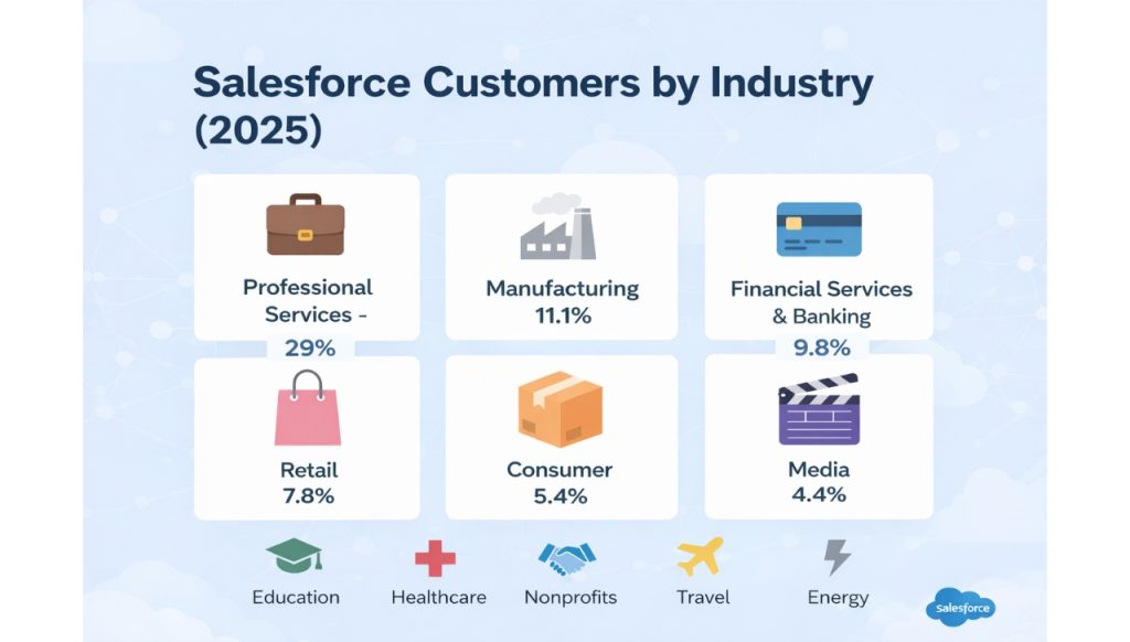 How Many Companies Use Salesforce in 2025? Customer Stats by Industry ...
