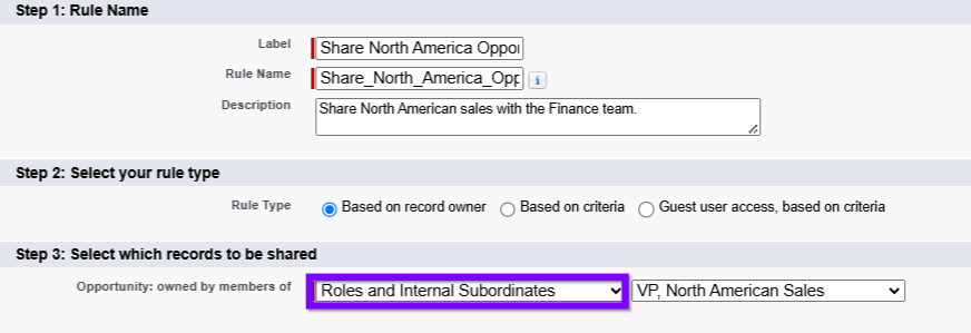 What Are Salesforce Sharing Rules and How Do They Work? 3 step4 salect the rule type