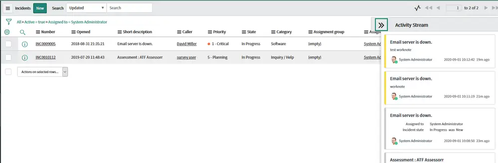 ServiceNow vs Salesforce Service Cloud: ITSM Platform Comparison 5 ServiceNow Activity Stream component