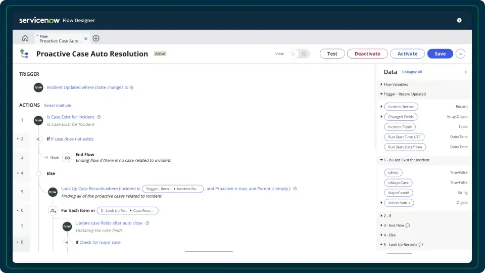 ServiceNow vs Salesforce Service Cloud: ITSM Platform Comparison 16 ServiceNow Flow Designer example