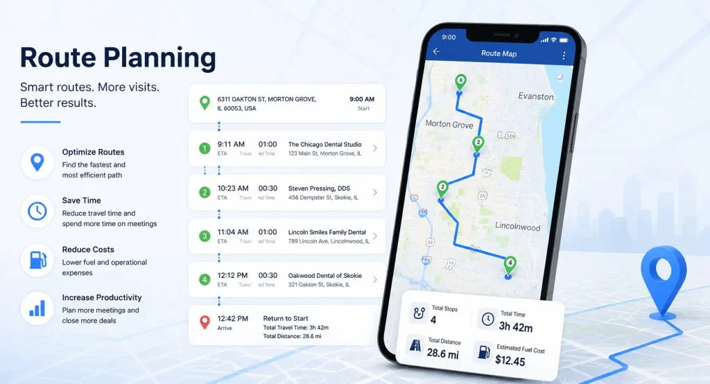 14 Ways Salesforce Mapping and Routing Can Improve Business Performance 6 Smart route planning for efficient travel