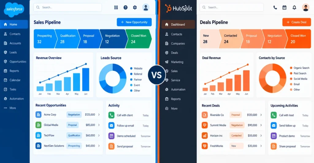 Salesforce vs HubSpot for Small Business: Essential 2026 Comparison 1 Salesforce vs HubSpot